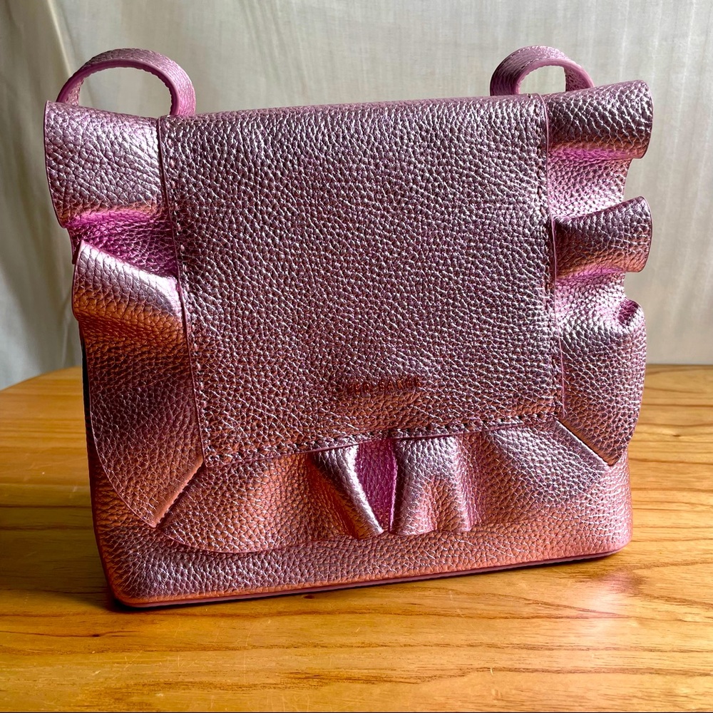 Ten Baker ruffle crossbody/backpack pink metallic purse